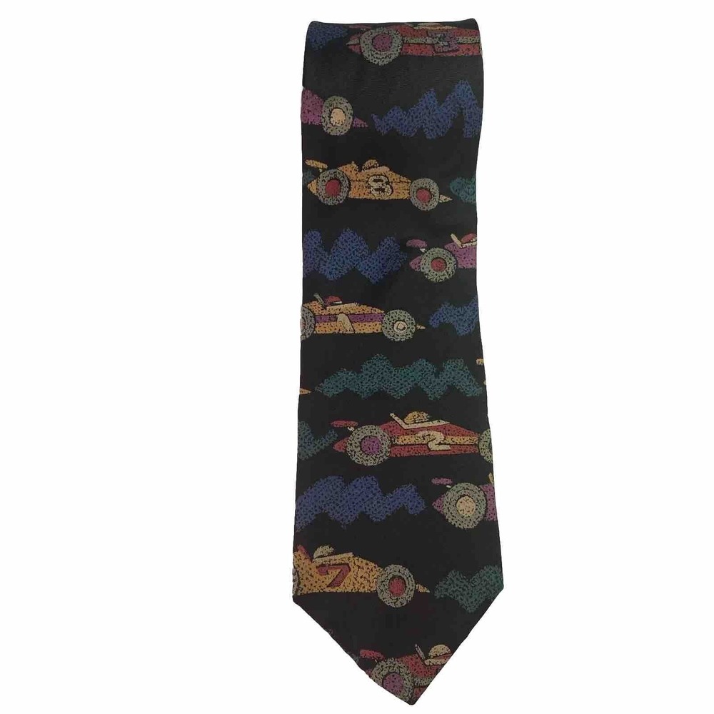 90s Save The Children By Edward 100% Silk Tie Race Car “Play Enlightens Lives..”